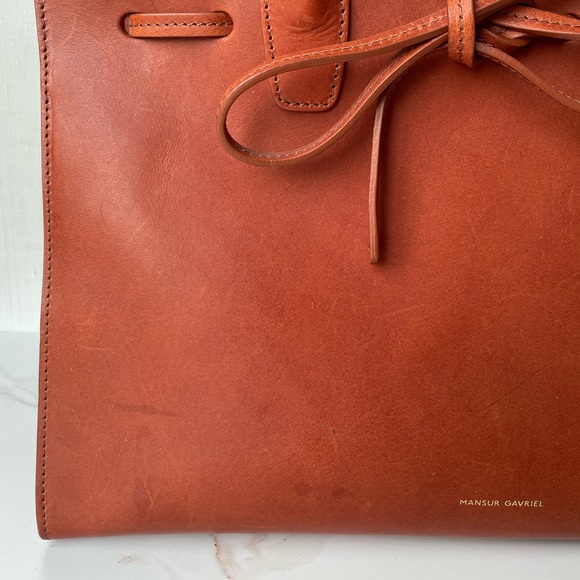 Mansur Gavriel Caramel Leather Tote. - Picture 3 of 16